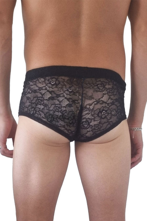 Lace Booty Shorts - Black